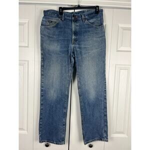 Vtg Lee Straight Leg Jeans Mens 36 x 30 Blue Denim Medium Wash Fading